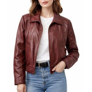Vintage Wilsons Leather Burgundy Jacket 1980s